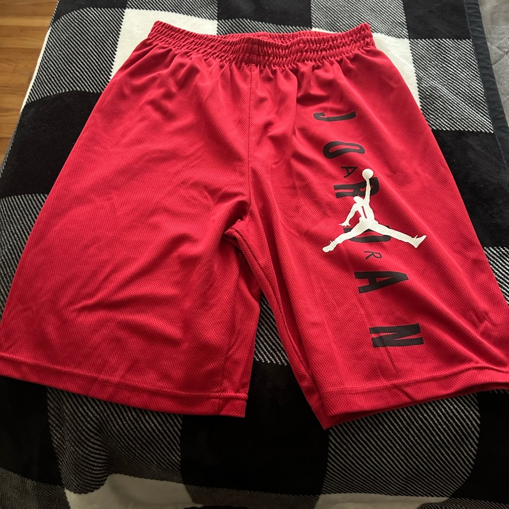 Jordan Red Mesh Shorts with Logo